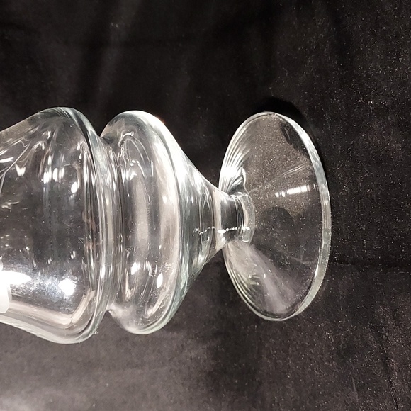 Vintage Floral Etched Flower Vase Double Round Bottom Unique Design - Picture 4 of 7